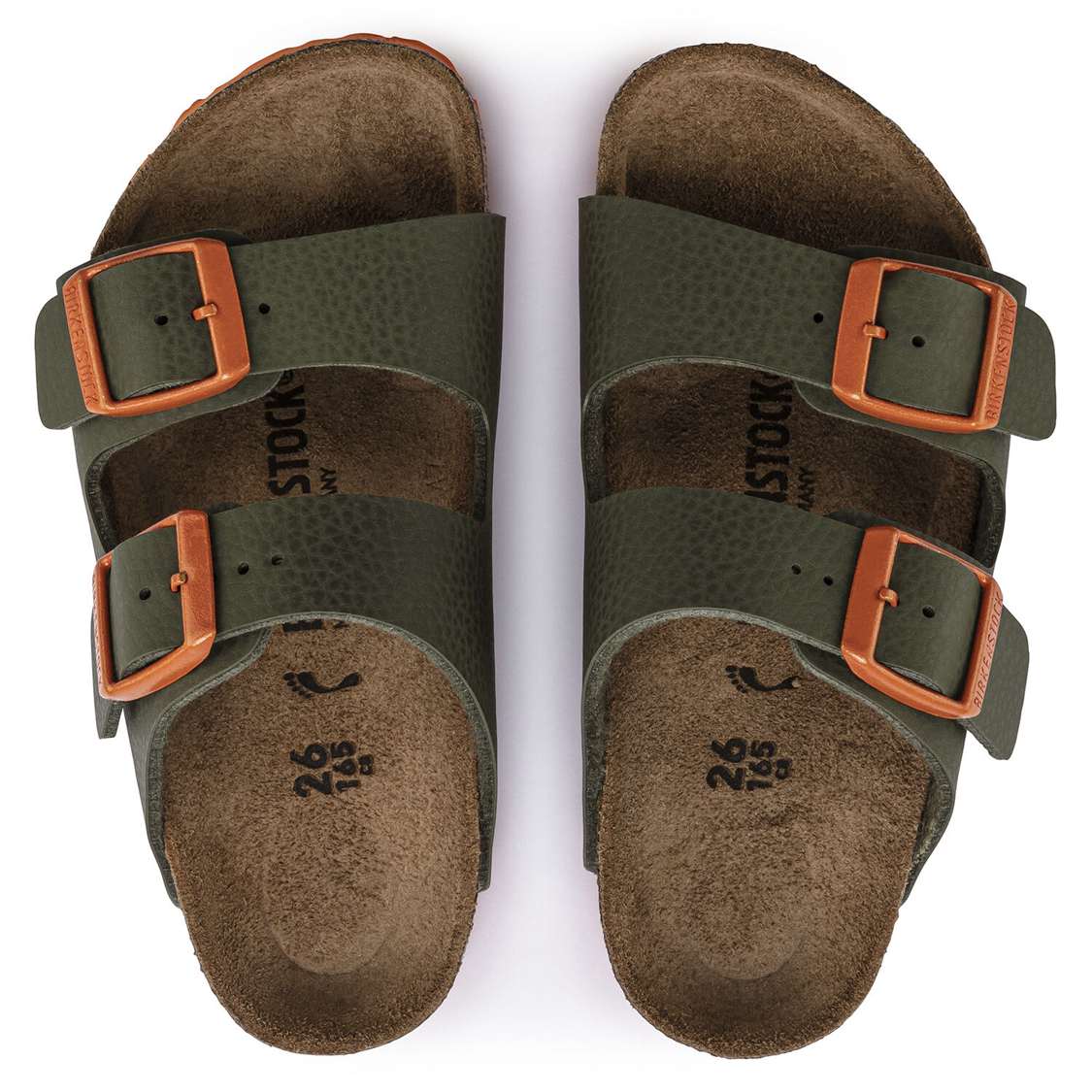 Green / Orange Birkenstock Arizona Birko-Flor Kids' Boys Sandals | mzXid2qyAUC