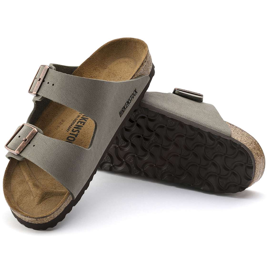 Grey Birkenstock Arizona Birkibuc Women's Two Strap Sandals | QxgasIv4Lyq