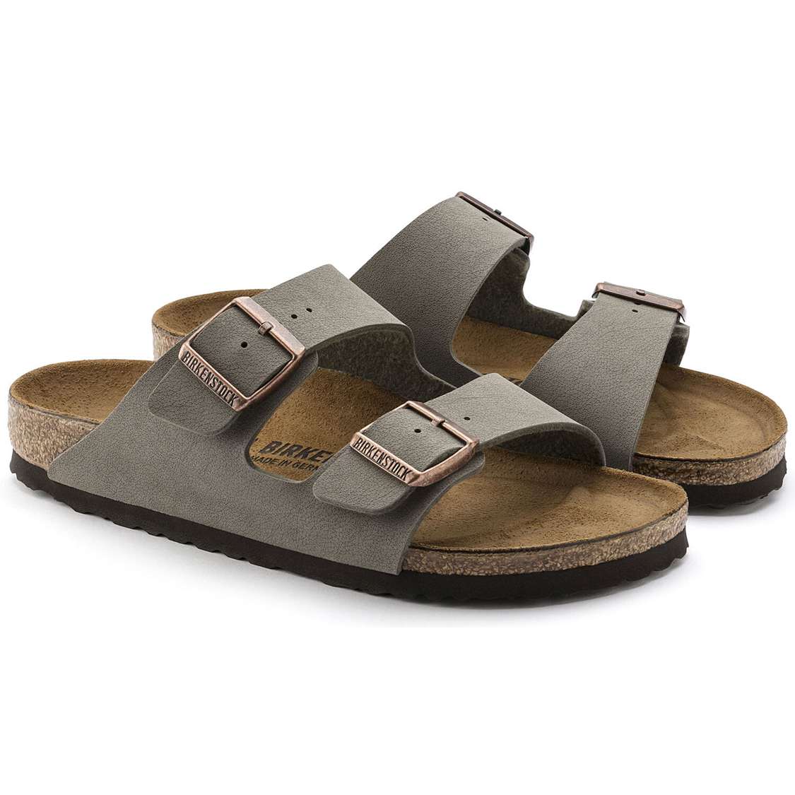 Grey Birkenstock Arizona Birkibuc Women's Two Strap Sandals | QxgasIv4Lyq