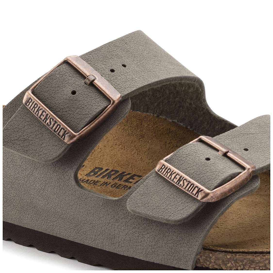 Grey Birkenstock Arizona Birkibuc Women's Two Strap Sandals | QxgasIv4Lyq