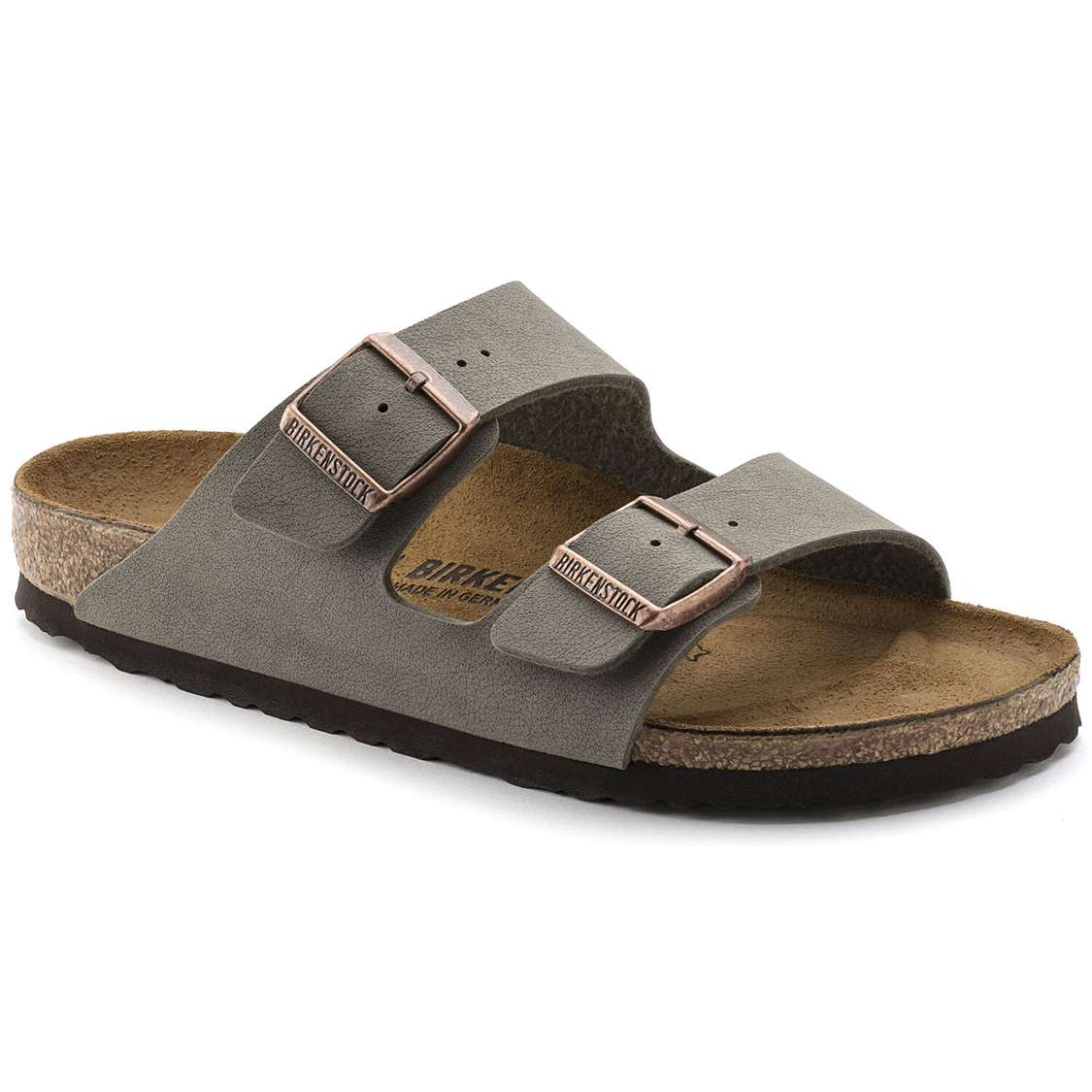 Grey Birkenstock Arizona Birkibuc Women\'s Two Strap Sandals | QxgasIv4Lyq