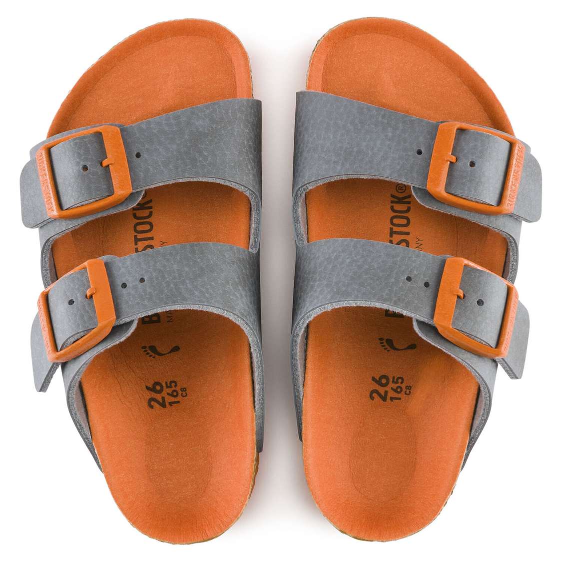 Grey Birkenstock Arizona Birko-Flor Kids' Boys Sandals | JjXLmsGhJCy