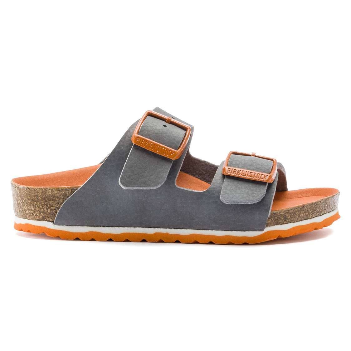 Grey Birkenstock Arizona Birko-Flor Kids' Boys Sandals | JjXLmsGhJCy