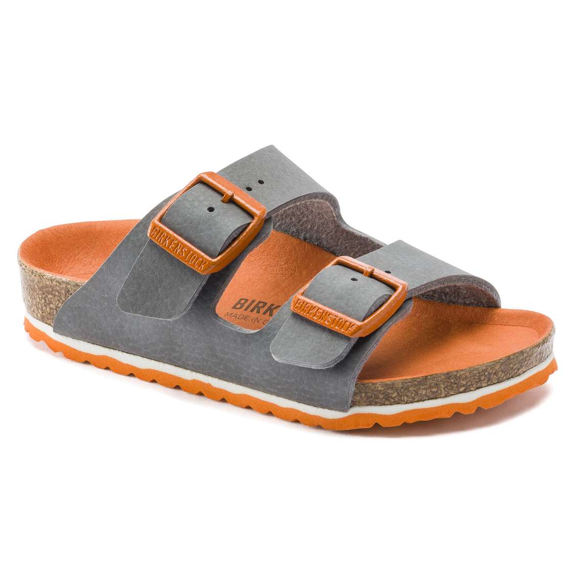 Grey Birkenstock Arizona Birko-Flor Kids\' Boys Sandals | JjXLmsGhJCy