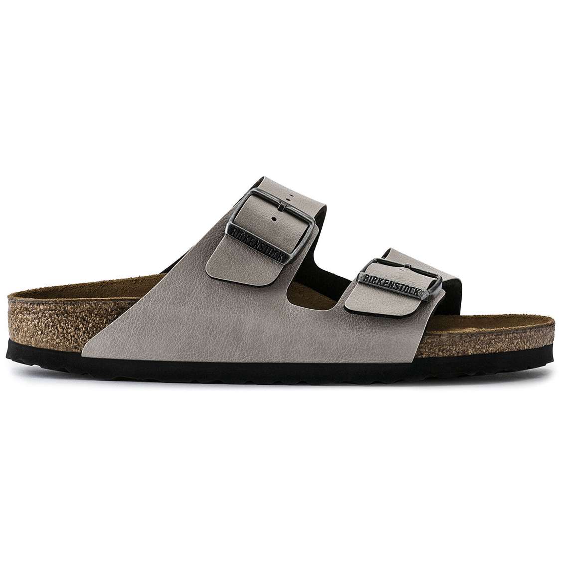 Grey Birkenstock Arizona Birko-Flor Men's Two Strap Sandals | D1iXWXInAF5