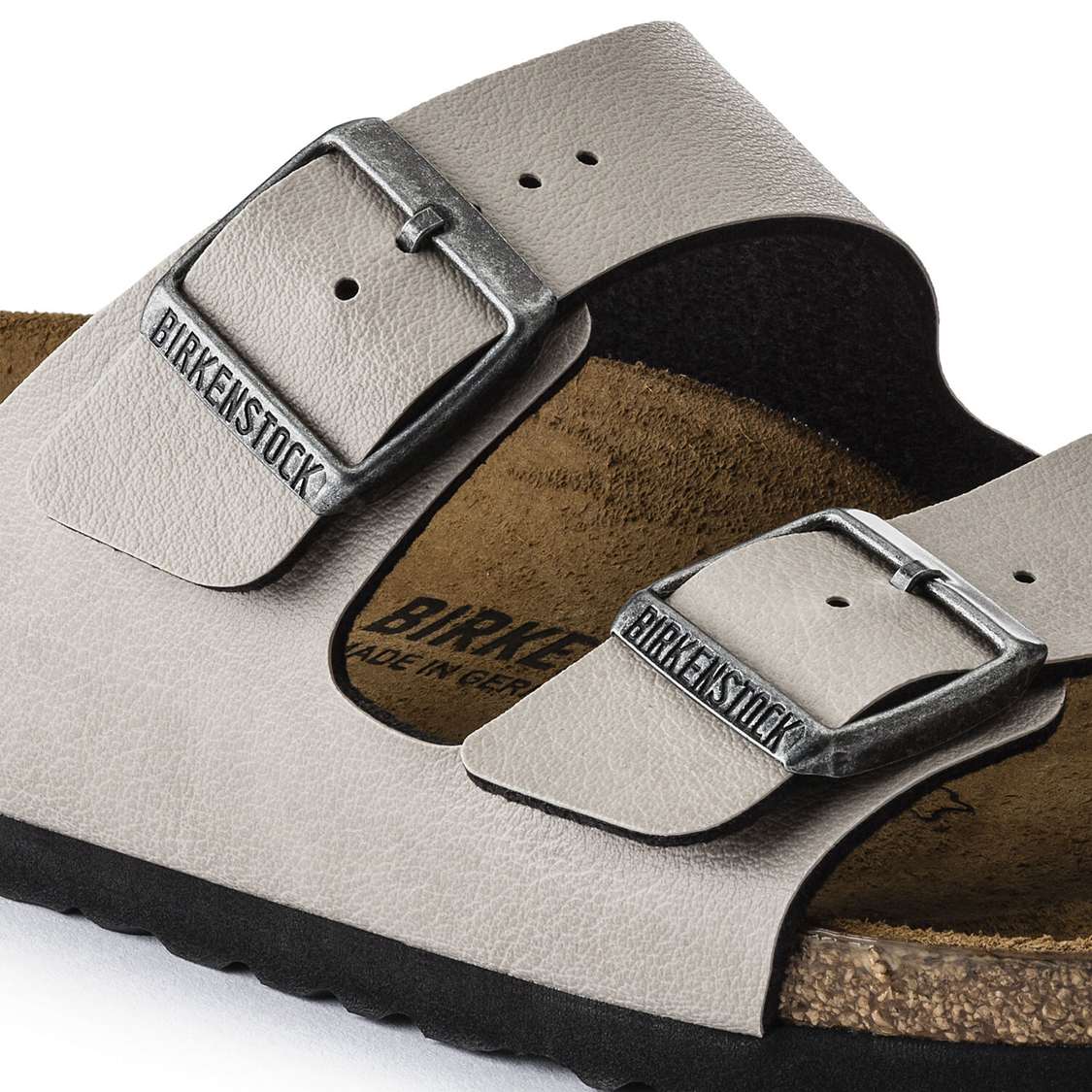 Grey Birkenstock Arizona Birko-Flor Women's Two Strap Sandals | DK9ck5NMt1V