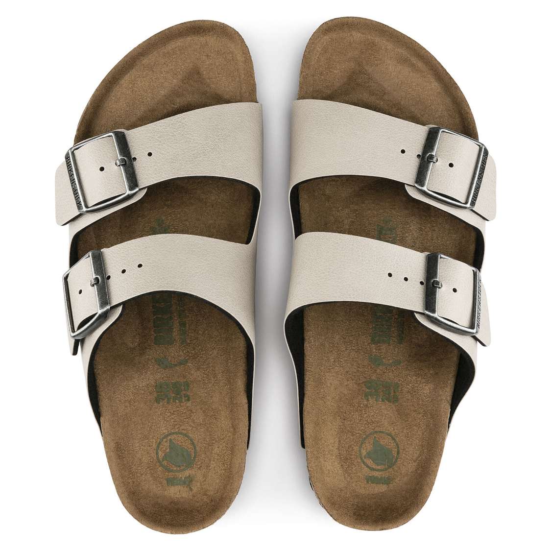 Grey Birkenstock Arizona Vegan Birko-Flor Men's Two Strap Sandals | fxWMLcidCM2