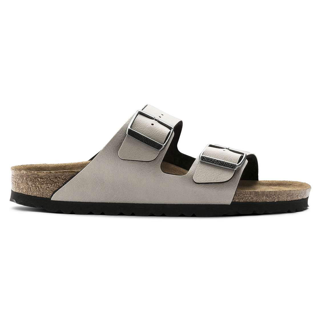 Grey Birkenstock Arizona Vegan Birko-Flor Men's Two Strap Sandals | fxWMLcidCM2