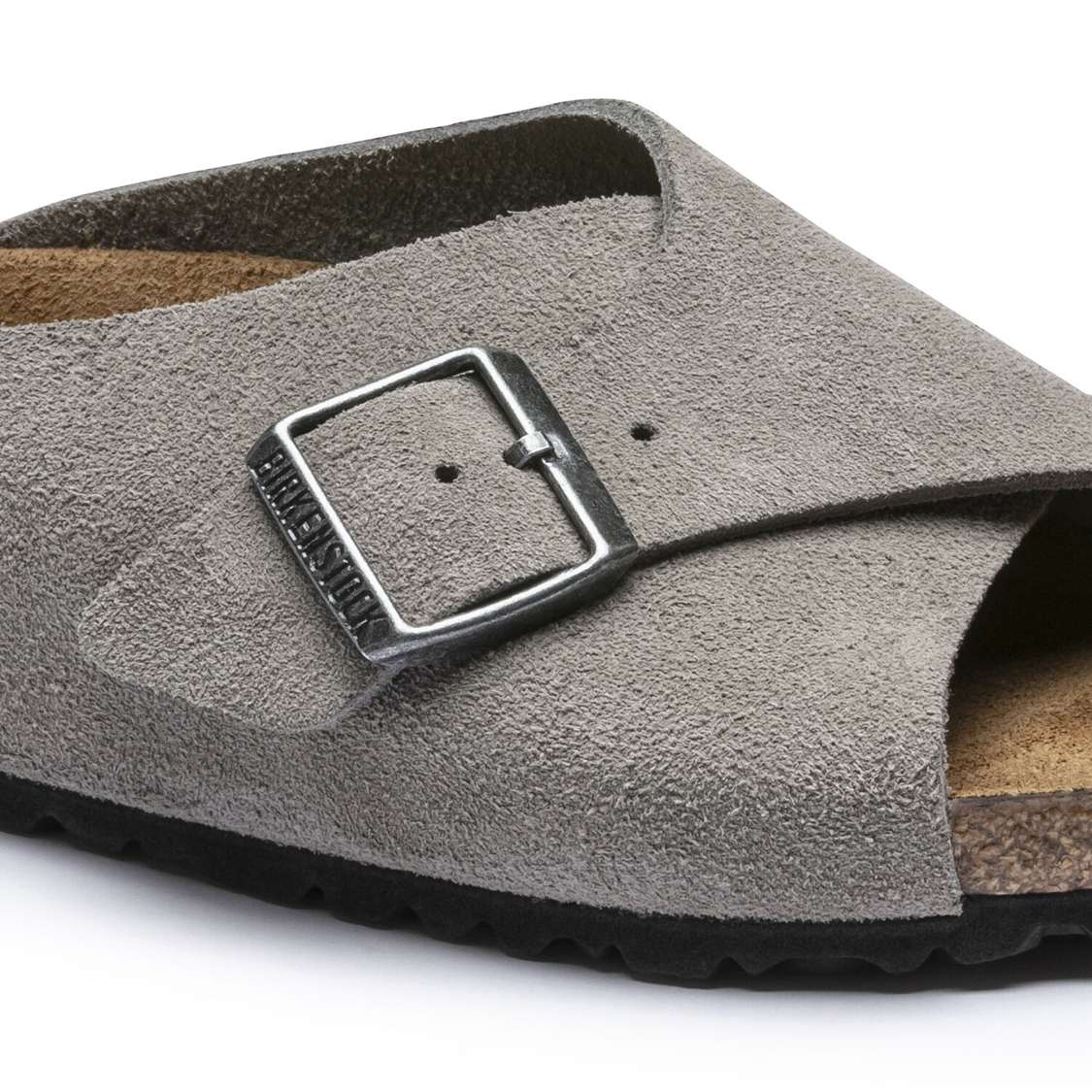 Grey Birkenstock Arosa Soft Footbed Suede Leather Women's Two Strap Sandals | Fls2umciyfB