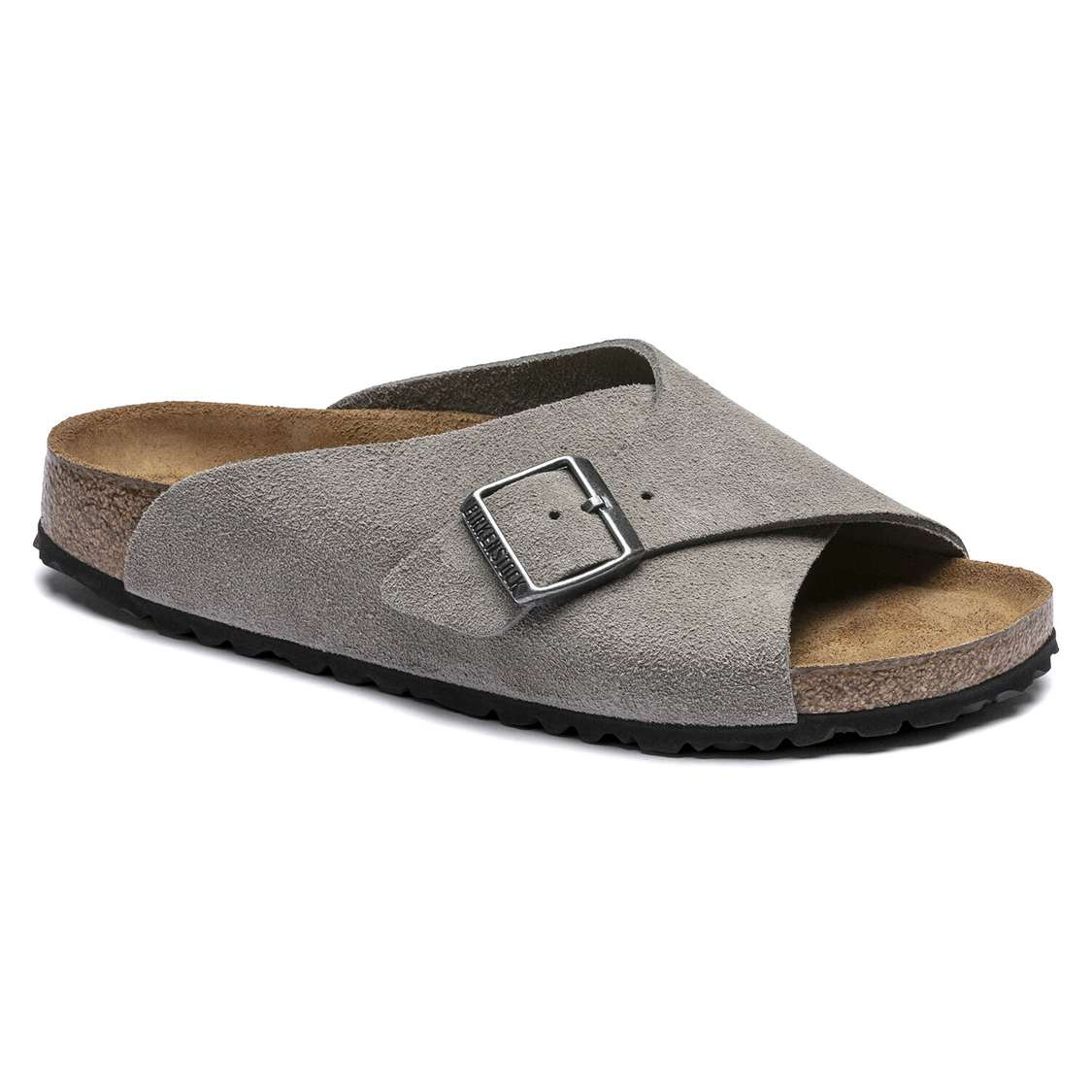 Grey Birkenstock Arosa Soft Footbed Suede Leather Women\'s One Strap Sandals | HHvEqpKU8of