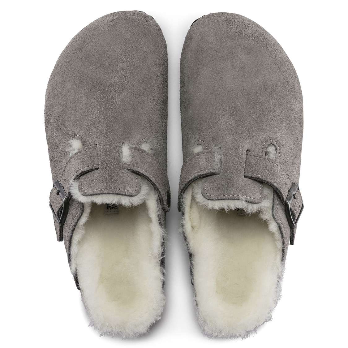 Grey Birkenstock Boston Shearling Suede Leather Women's Clogs | U9Z7lrVR4CQ