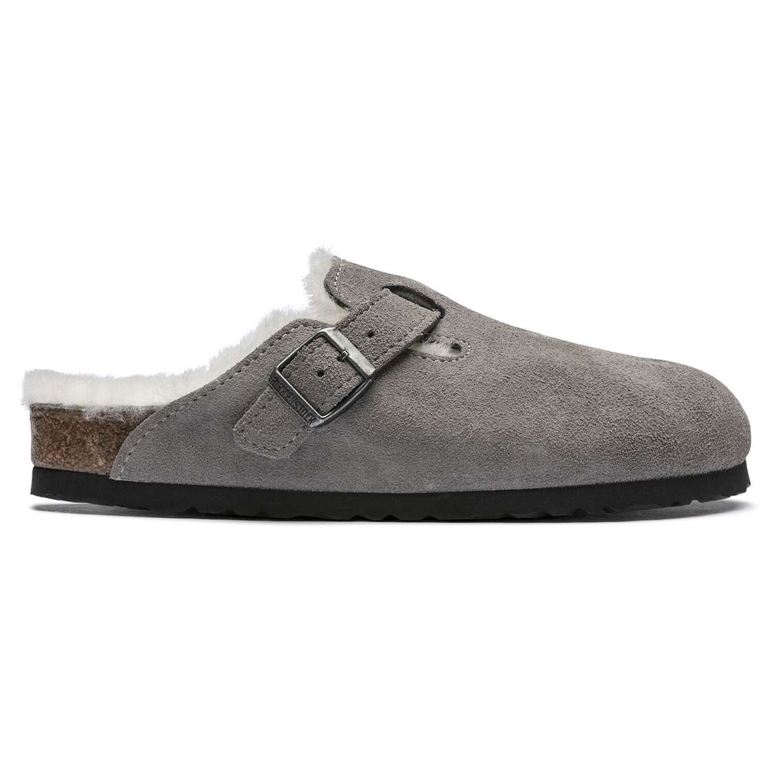 Grey Birkenstock Boston Shearling Suede Leather Women's Clogs | U9Z7lrVR4CQ