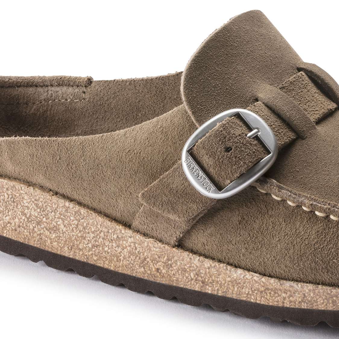 Grey Birkenstock Buckley Suede Leather Women's Clogs | CFg27KYLarX