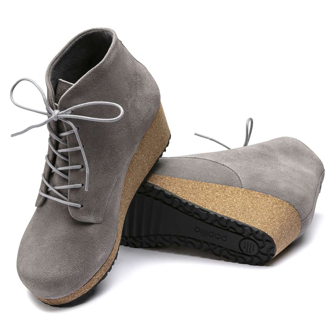 Grey Birkenstock Edith Suede Leather Women's Boots | Ps5itpQ6N2s