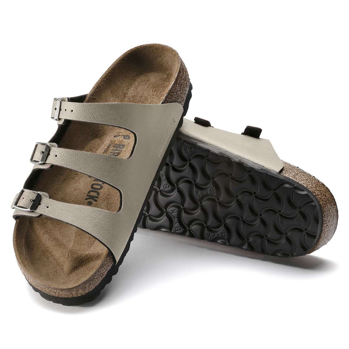 Grey Birkenstock Florida Fresh Birko-Flor Women's Multi Strap Sandals | mHGLr4n54ZN