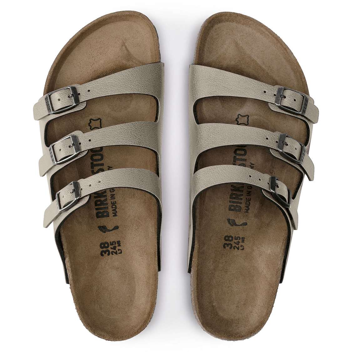 Grey Birkenstock Florida Fresh Birko-Flor Women's Multi Strap Sandals | mHGLr4n54ZN