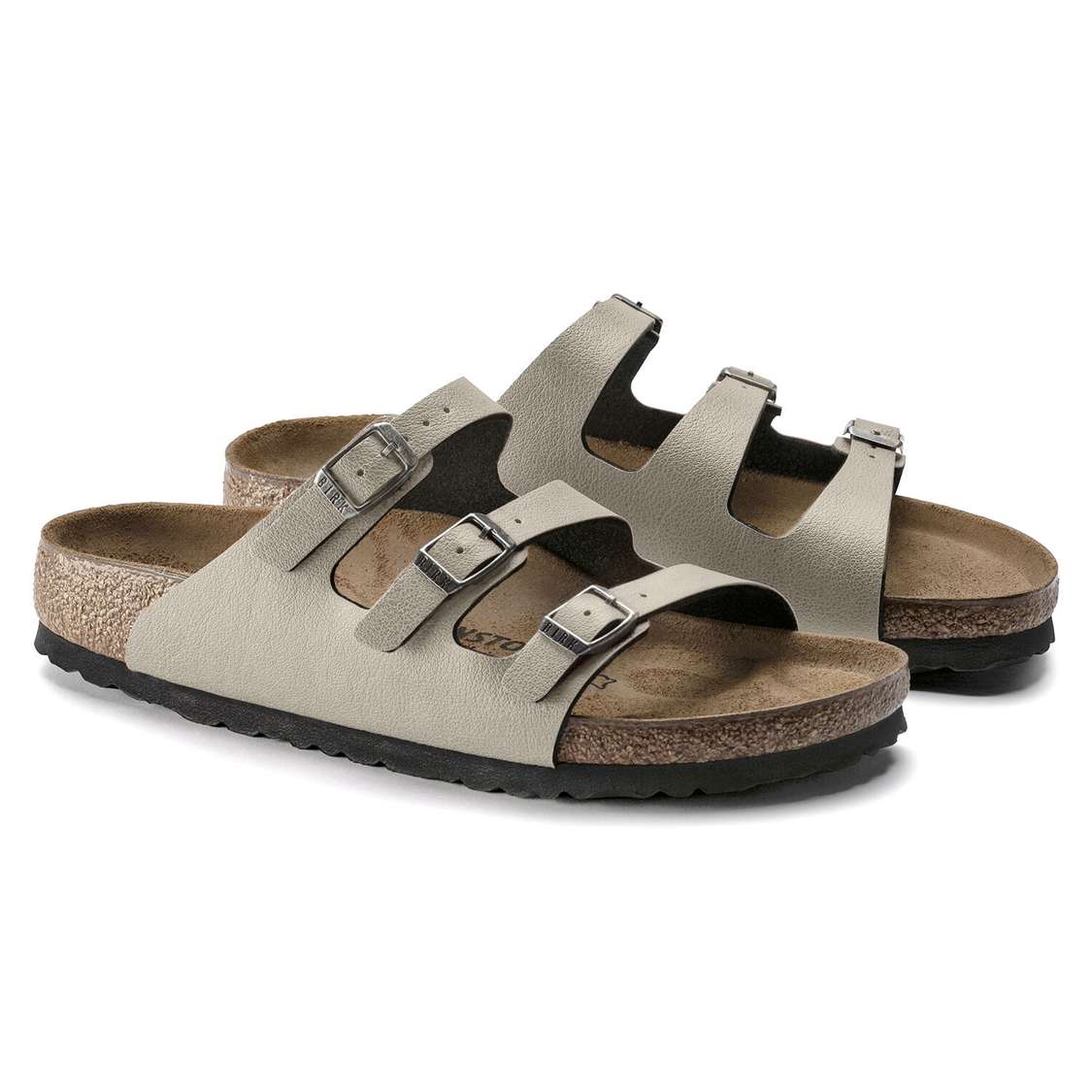 Grey Birkenstock Florida Fresh Birko-Flor Women's Multi Strap Sandals | mHGLr4n54ZN