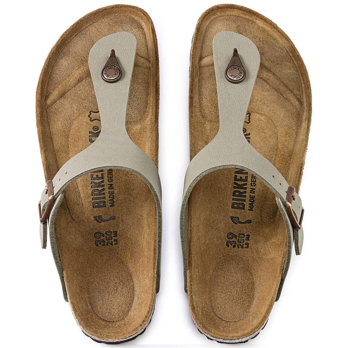 Grey Birkenstock Gizeh Birkibuc Men's One Strap Sandals | lPZPYWFOPmg