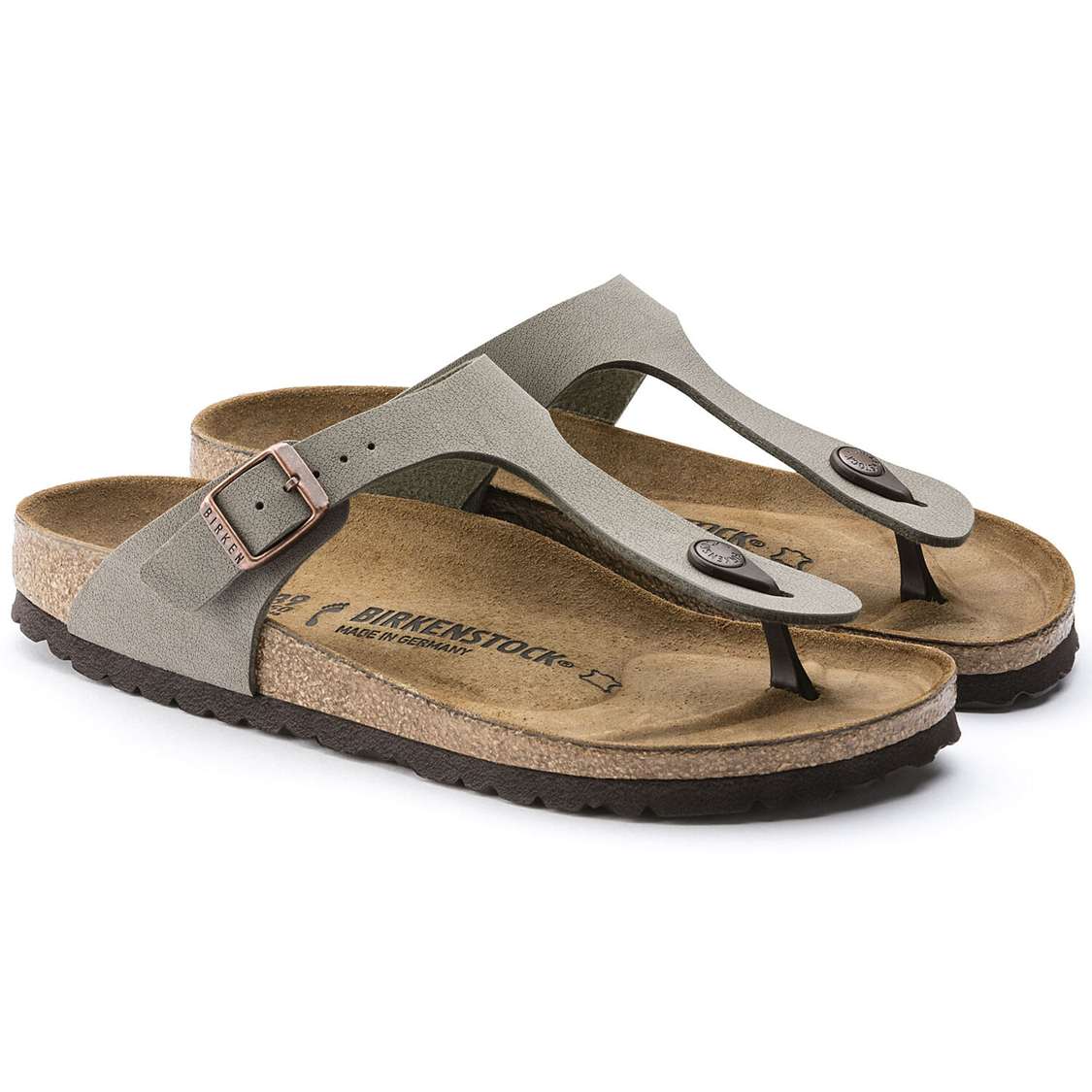 Grey Birkenstock Gizeh Birkibuc Men's One Strap Sandals | lPZPYWFOPmg