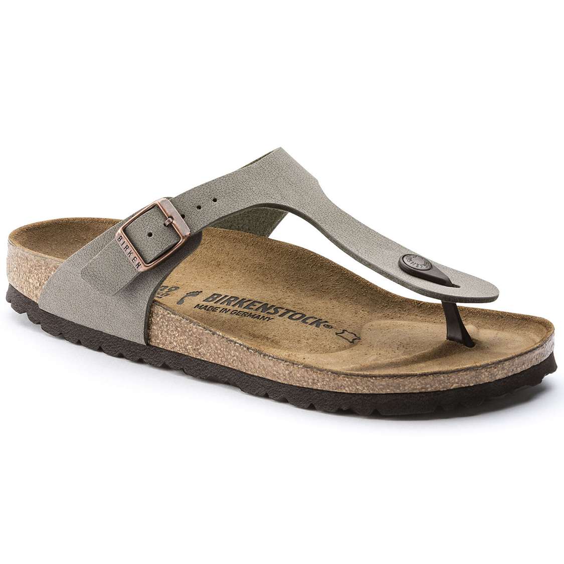 Grey Birkenstock Gizeh Birkibuc Men\'s One Strap Sandals | lPZPYWFOPmg