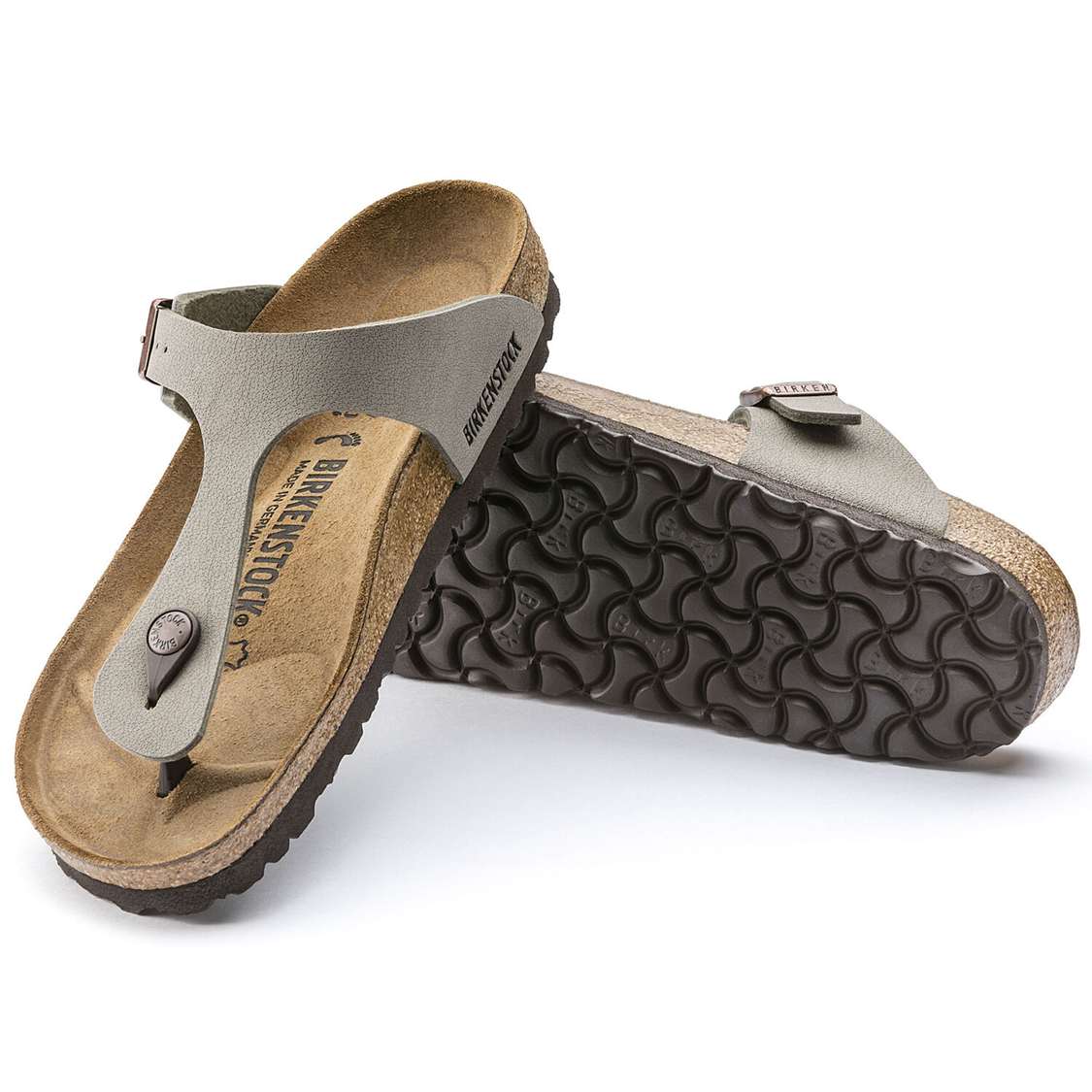 Grey Birkenstock Gizeh Birkibuc Women's One Strap Sandals | eAlKkMiZa2Y