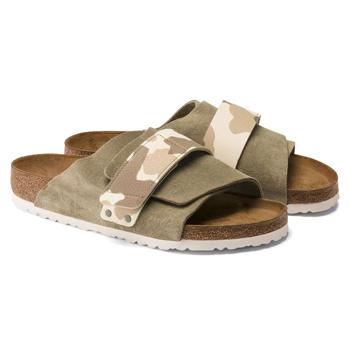 Grey Birkenstock Kyoto Suede Leather/Birko-Flor Men's One Strap Sandals | wl3FF6vu9hR