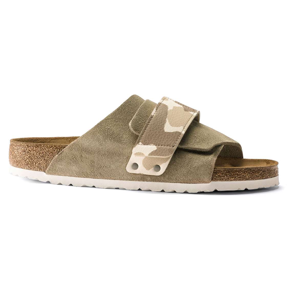 Grey Birkenstock Kyoto Suede Leather/Birko-Flor Men's One Strap Sandals | wl3FF6vu9hR