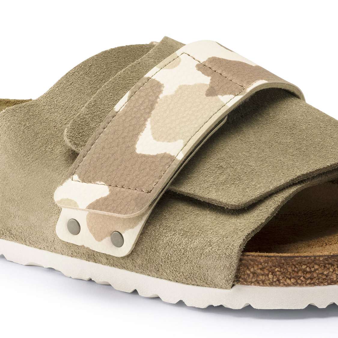 Grey Birkenstock Kyoto Suede Leather/Birko-Flor Men's One Strap Sandals | wl3FF6vu9hR