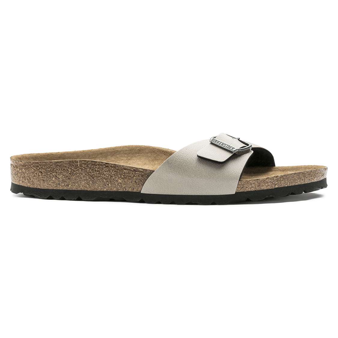 Grey Birkenstock Madrid Vegan Birko-Flor Women's One Strap Sandals | eQAOYIkwVFH