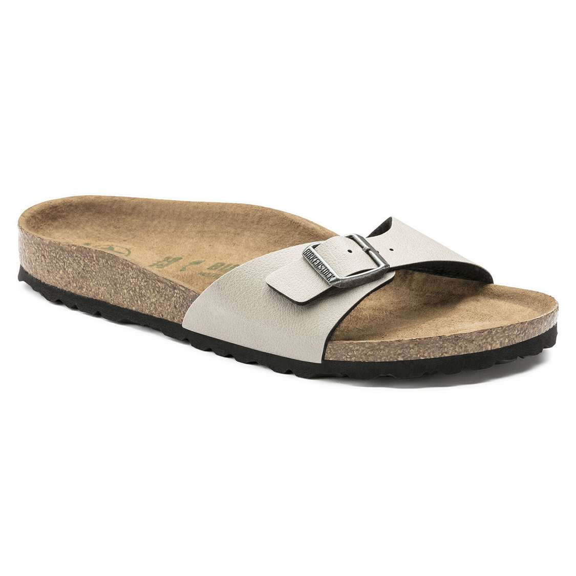 Grey Birkenstock Madrid Vegan Birko-Flor Women\'s One Strap Sandals | eQAOYIkwVFH