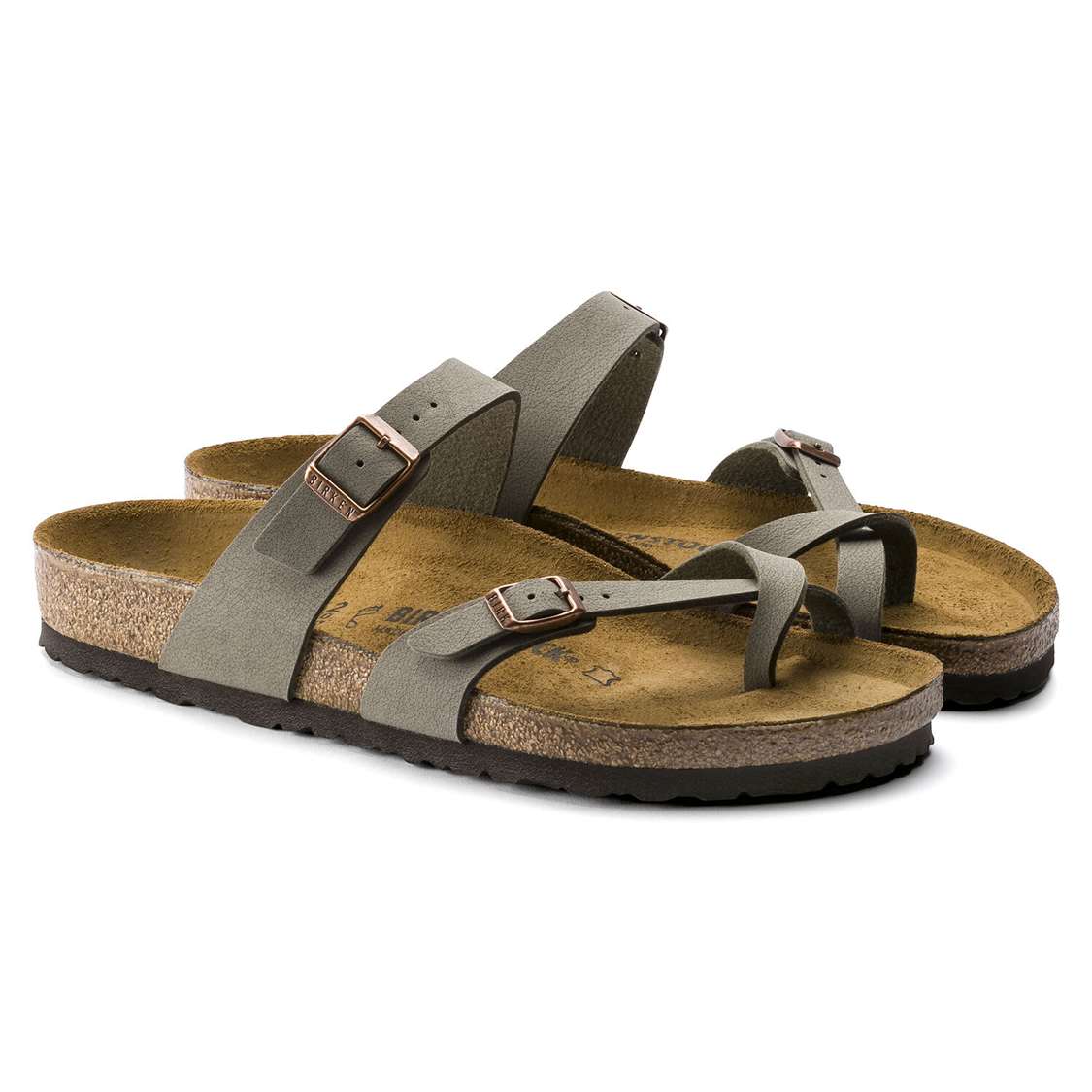 Grey Birkenstock Mayari Birkibuc Women's Two Strap Sandals | TF25VDHeYM9