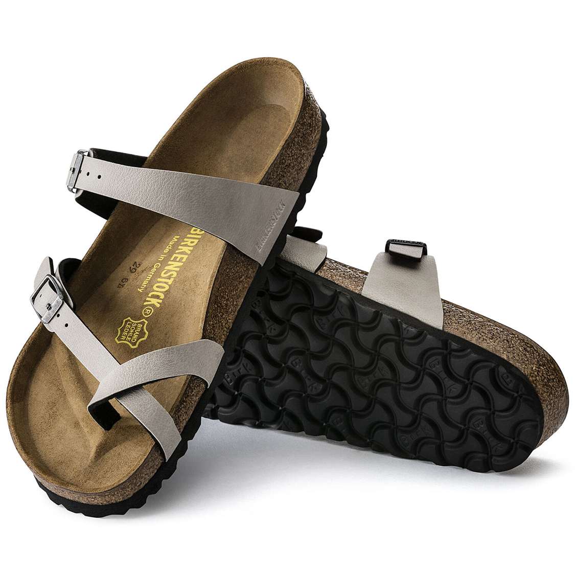 Grey Birkenstock Mayari Birko-Flor Women's Two Strap Sandals | 6THn2UOBLBy