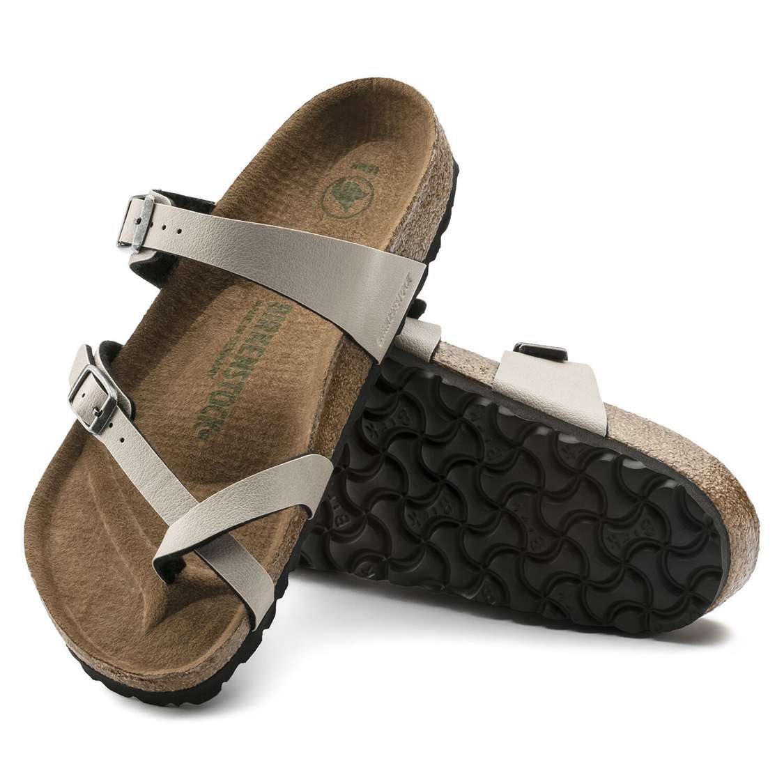 Grey Birkenstock Mayari Vegan Birko-Flor Women's Two Strap Sandals | 15vudPKVxSL