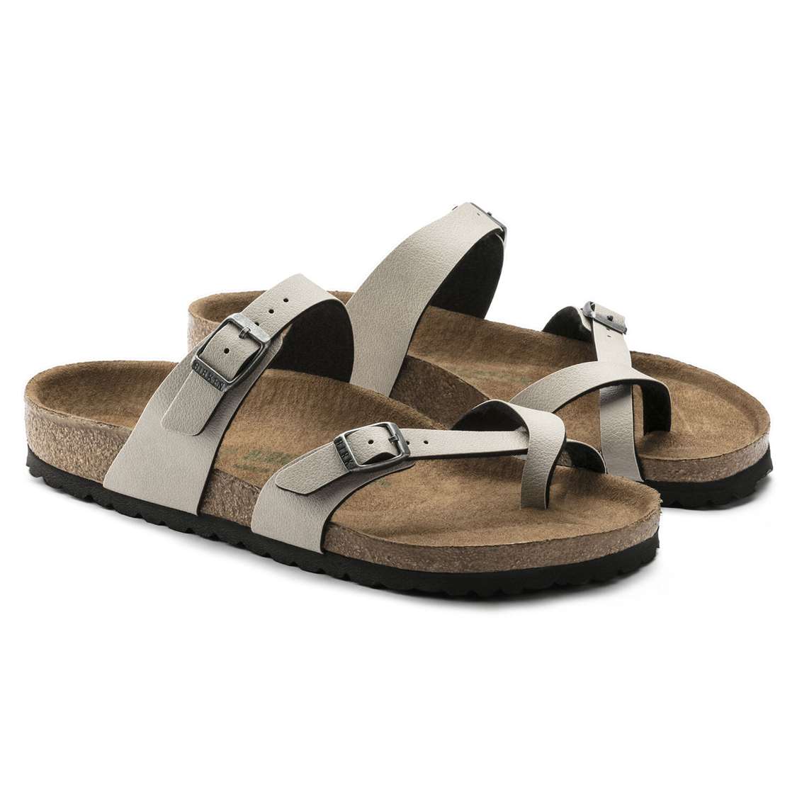 Grey Birkenstock Mayari Vegan Birko-Flor Women's Two Strap Sandals | 15vudPKVxSL