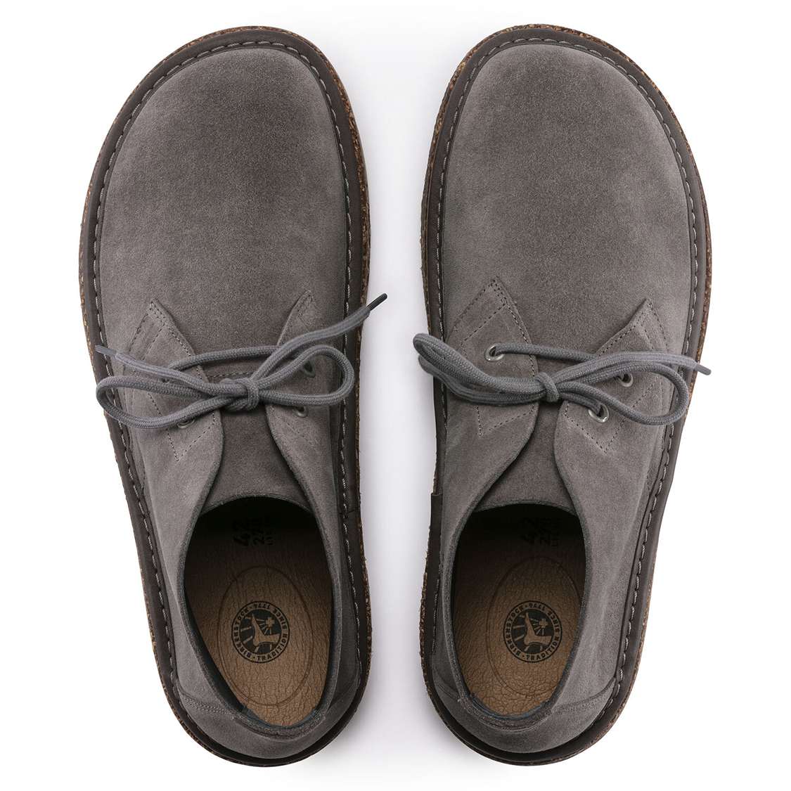 Grey Birkenstock Milton Suede Leather Men's Lace Up Shoes | 94xn2UBbxOe