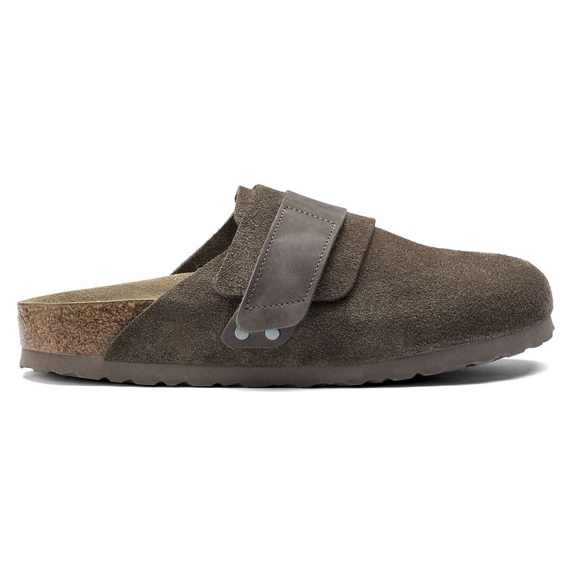 Grey Birkenstock Nagoya Suede Leather Men's Clogs | cBKRaFuxrdz