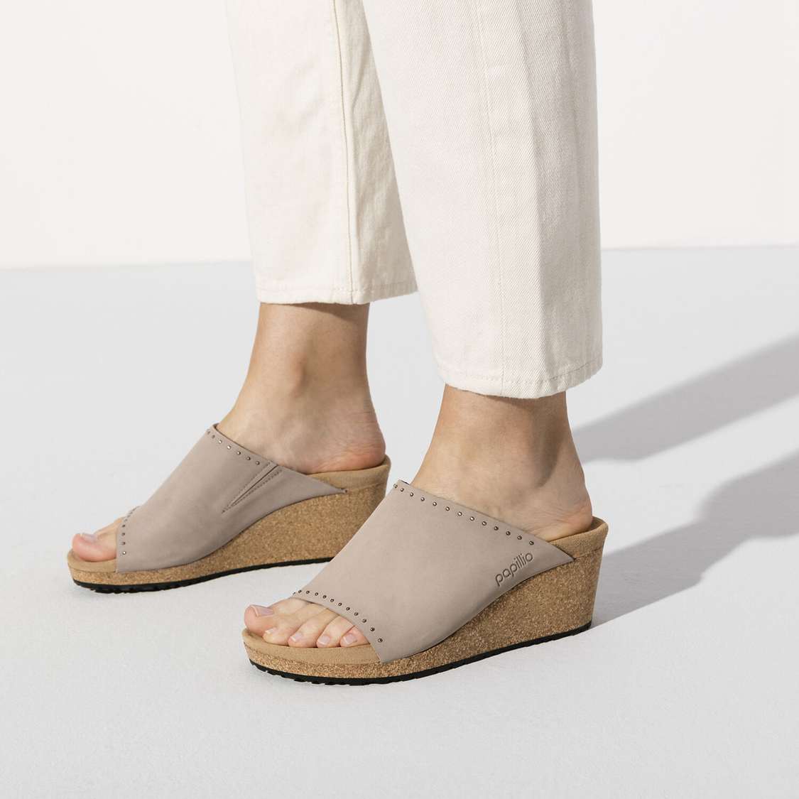 Grey Birkenstock Namica Nubuck Leather Women's Wedges Sandals | TMqVfD7hsq2