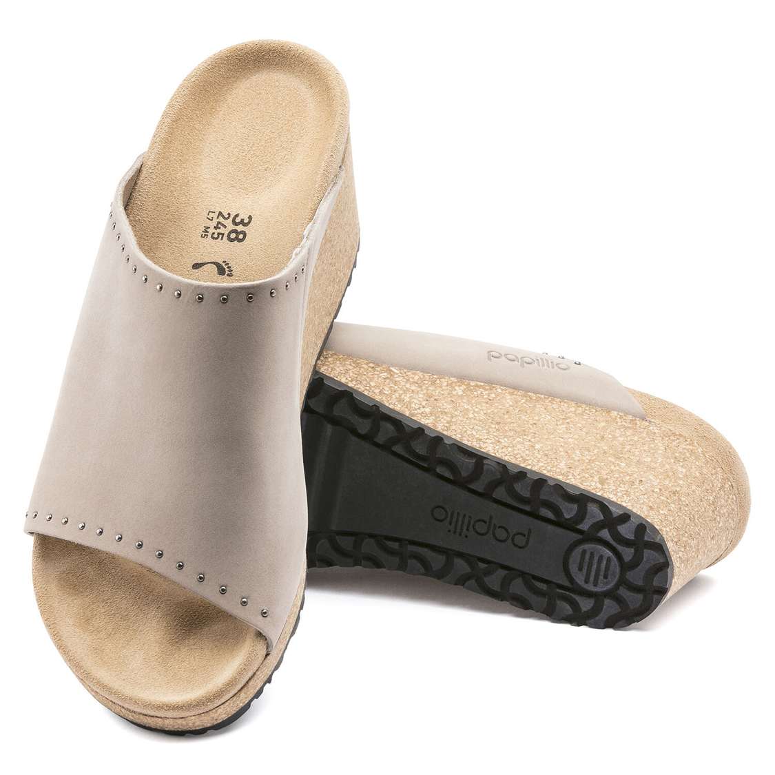 Grey Birkenstock Namica Nubuck Leather Women's Wedges Sandals | TMqVfD7hsq2