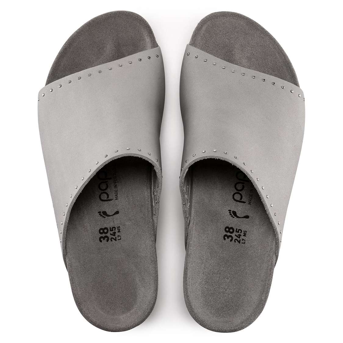 Grey Birkenstock Namica Nubuck Leather Women's One Strap Sandals | pjphpFtcudM