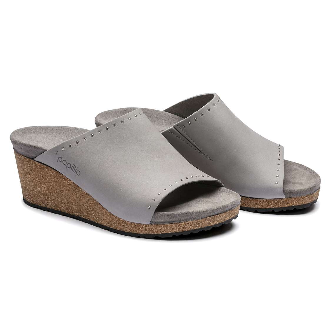 Grey Birkenstock Namica Nubuck Leather Women's One Strap Sandals | pjphpFtcudM