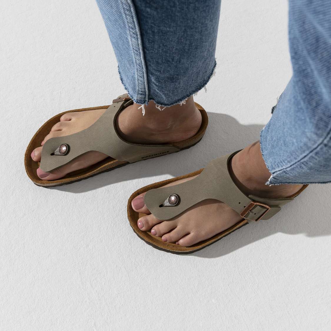 Grey Birkenstock Ramses Birkibuc Men's One Strap Sandals | UWhnmVrIslm