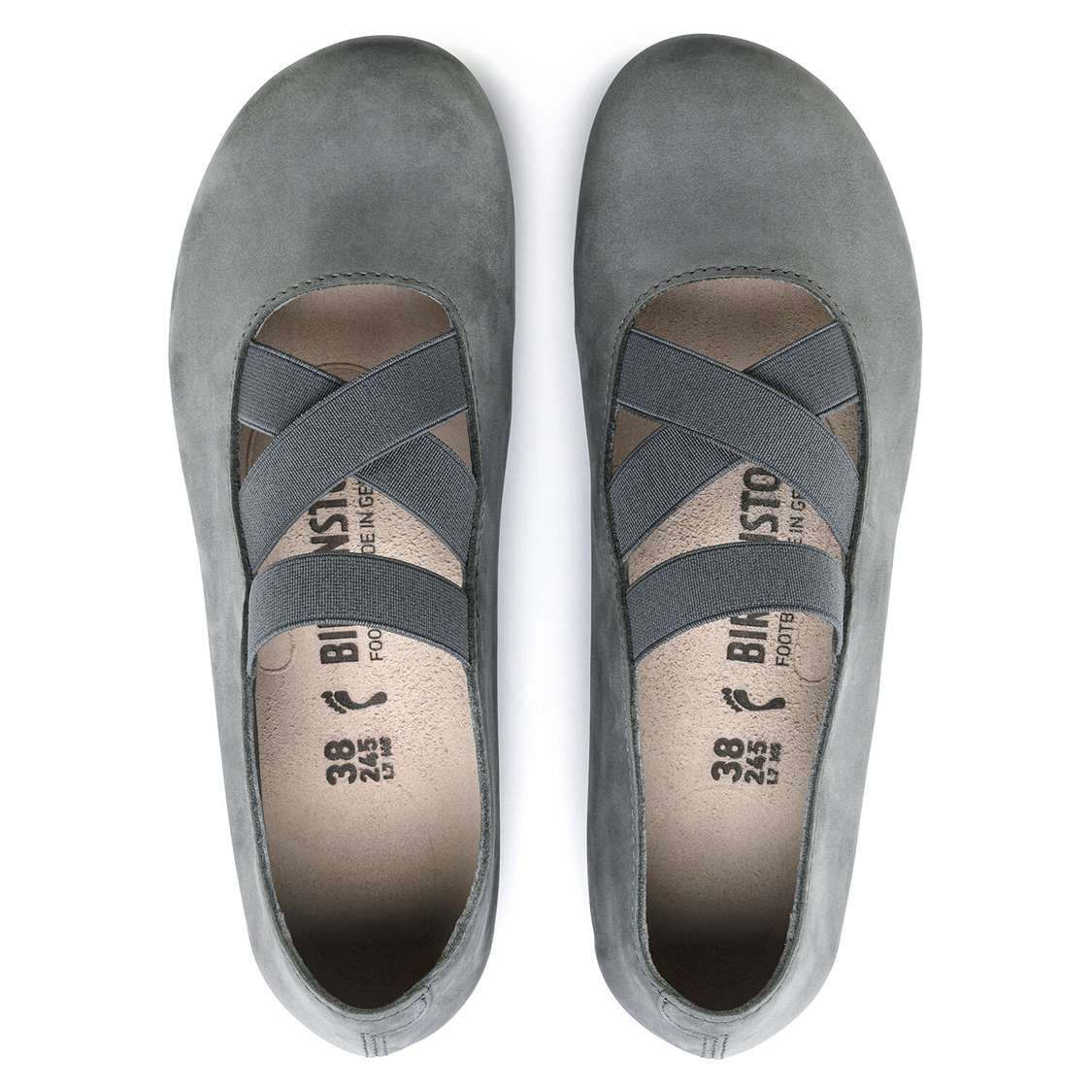 Grey Birkenstock Santa Ana Nubuck Leather Women's Low Shoes | 5Qt7YkT9zeJ