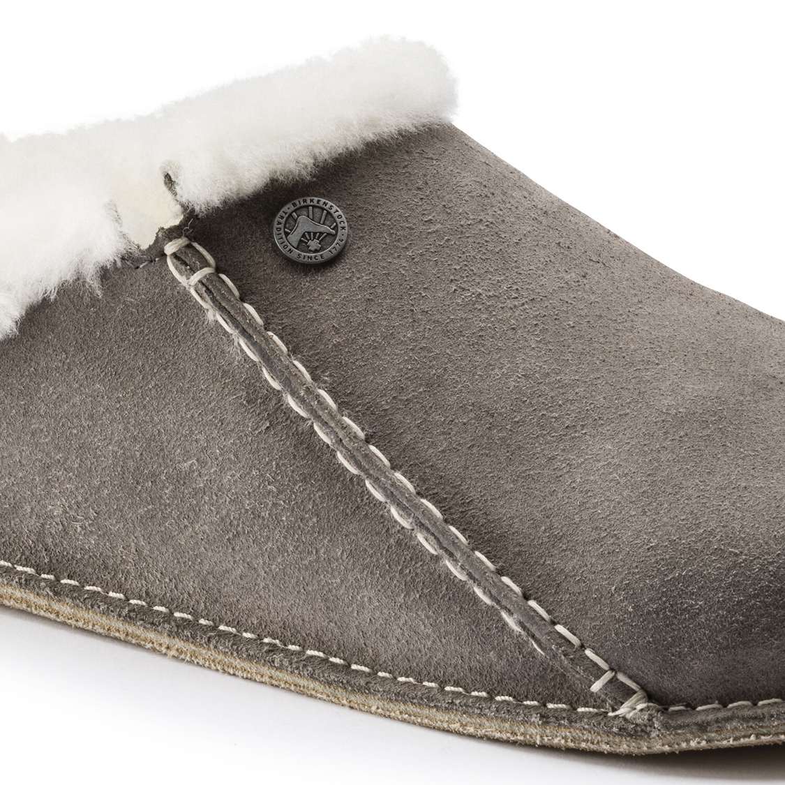 Grey Birkenstock Zermatt Premium Suede Leather Men's Clogs | PDEiIpYJyFk