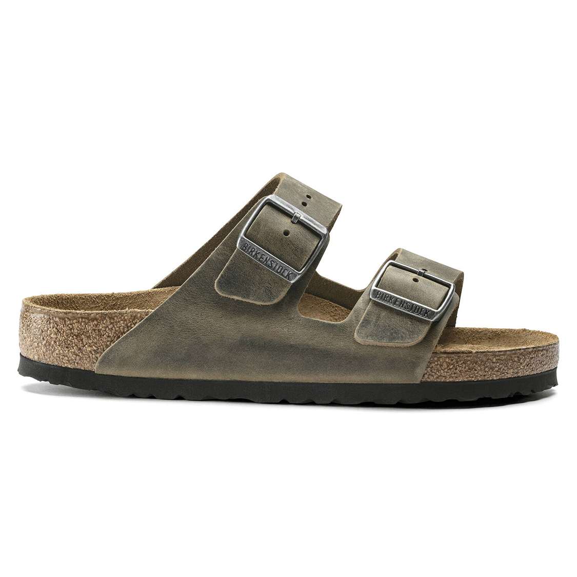 Khaki Birkenstock Arizona Soft Footbed Oiled Leather Women's Two Strap Sandals | 484oxoRIdGL