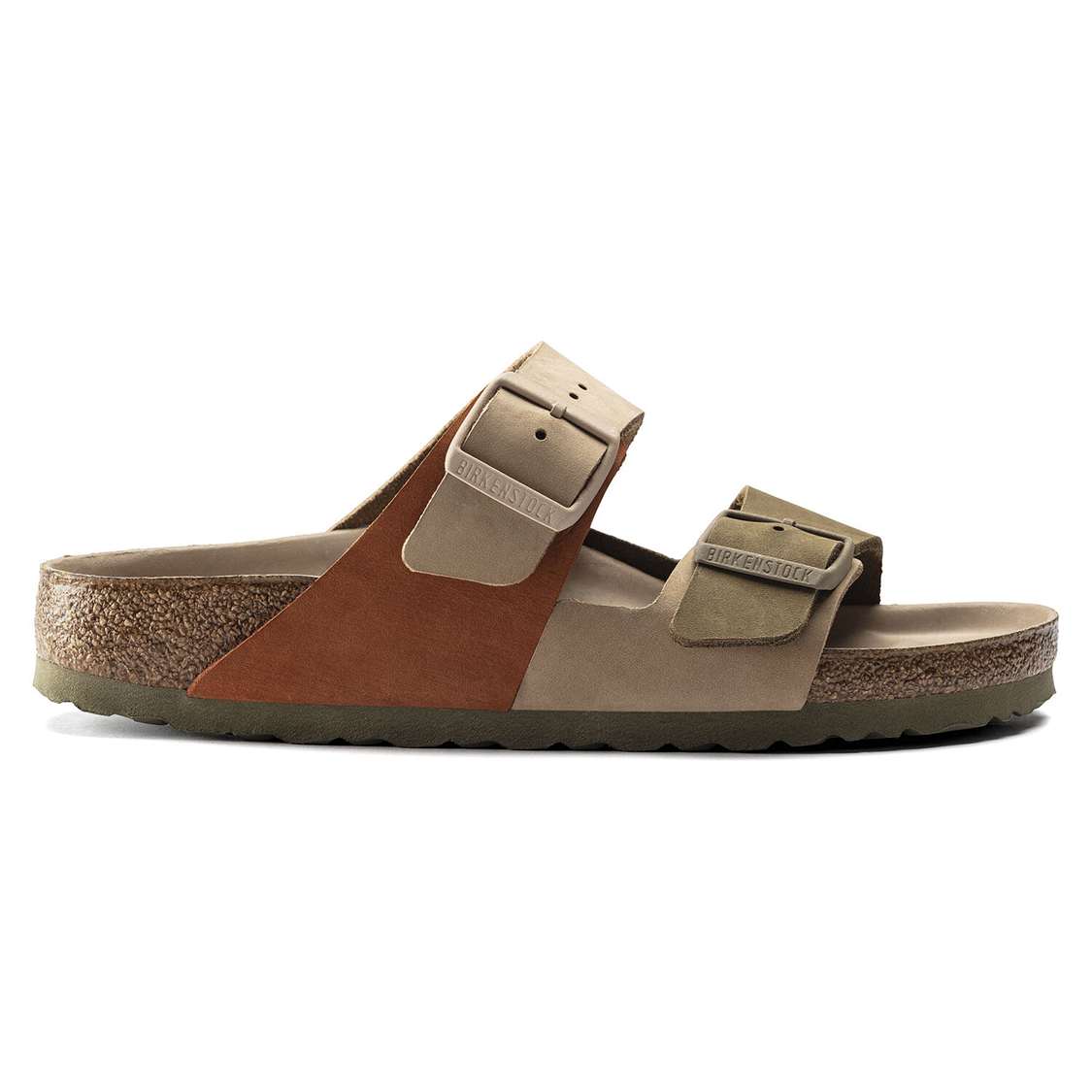 Khaki Birkenstock Arizona Split Nubuck Leather Women's Two Strap Sandals | zUGkhR37mEY