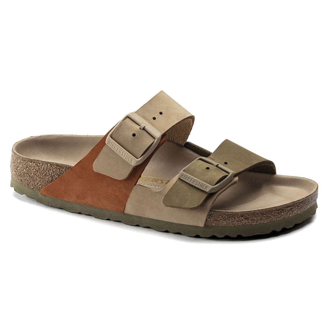 Khaki Birkenstock Arizona Split Nubuck Leather Women\'s Two Strap Sandals | zUGkhR37mEY