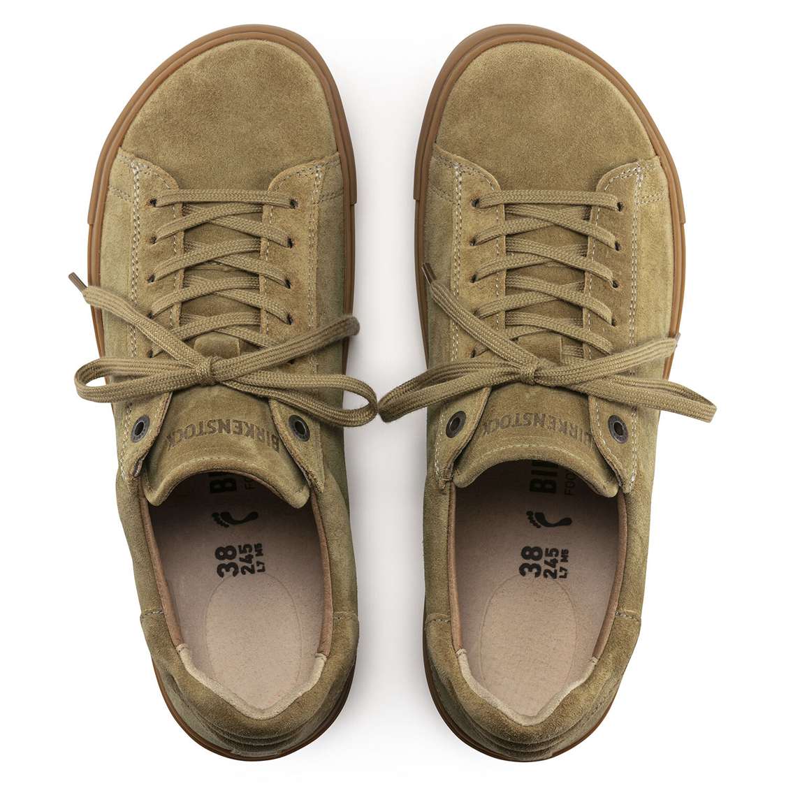 Khaki Birkenstock Bend Suede Leather Men's Sneakers | DzMSu7zZb41