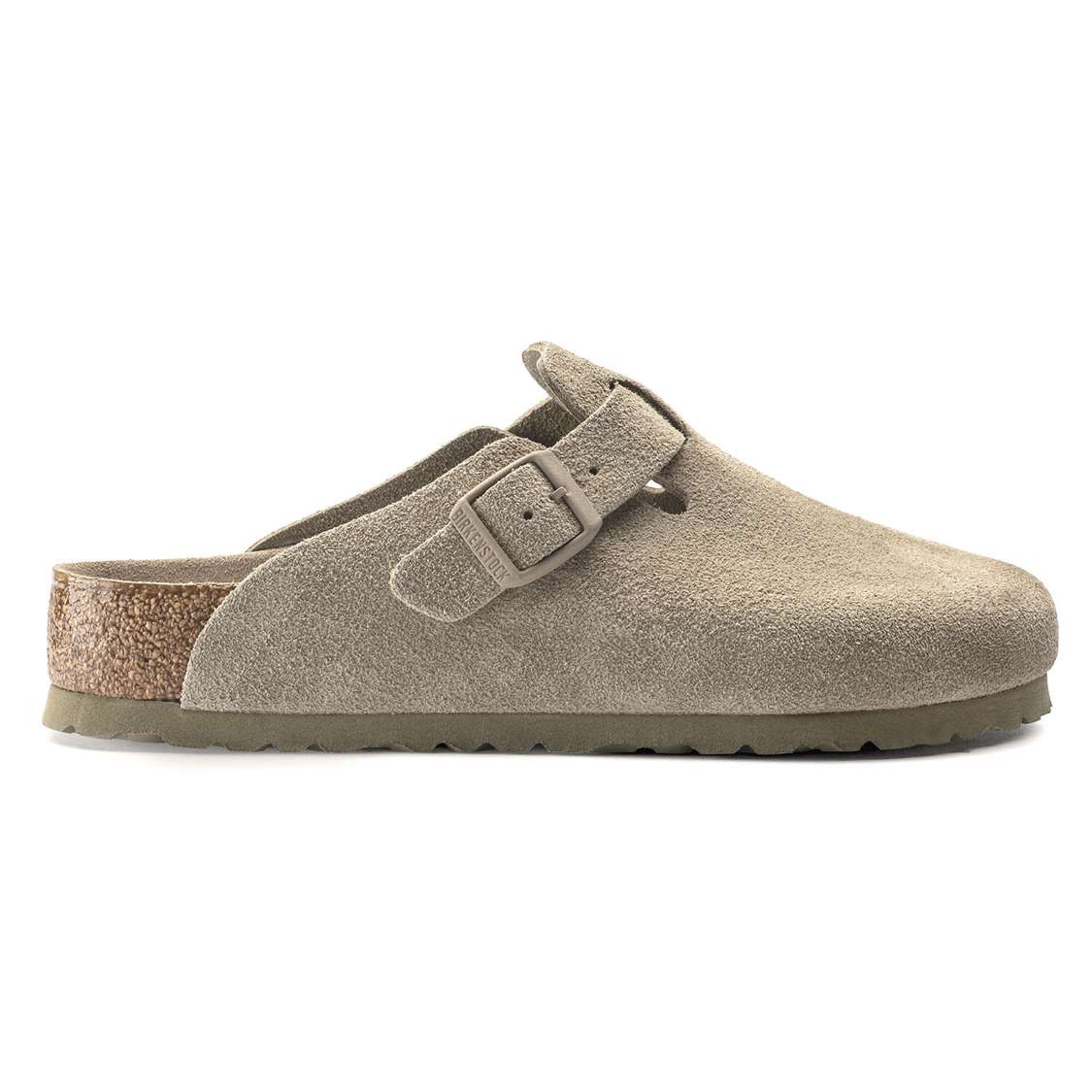 Khaki Birkenstock Boston Soft Footbed Suede Leather Women's Clogs | EZS6LQO6cuy