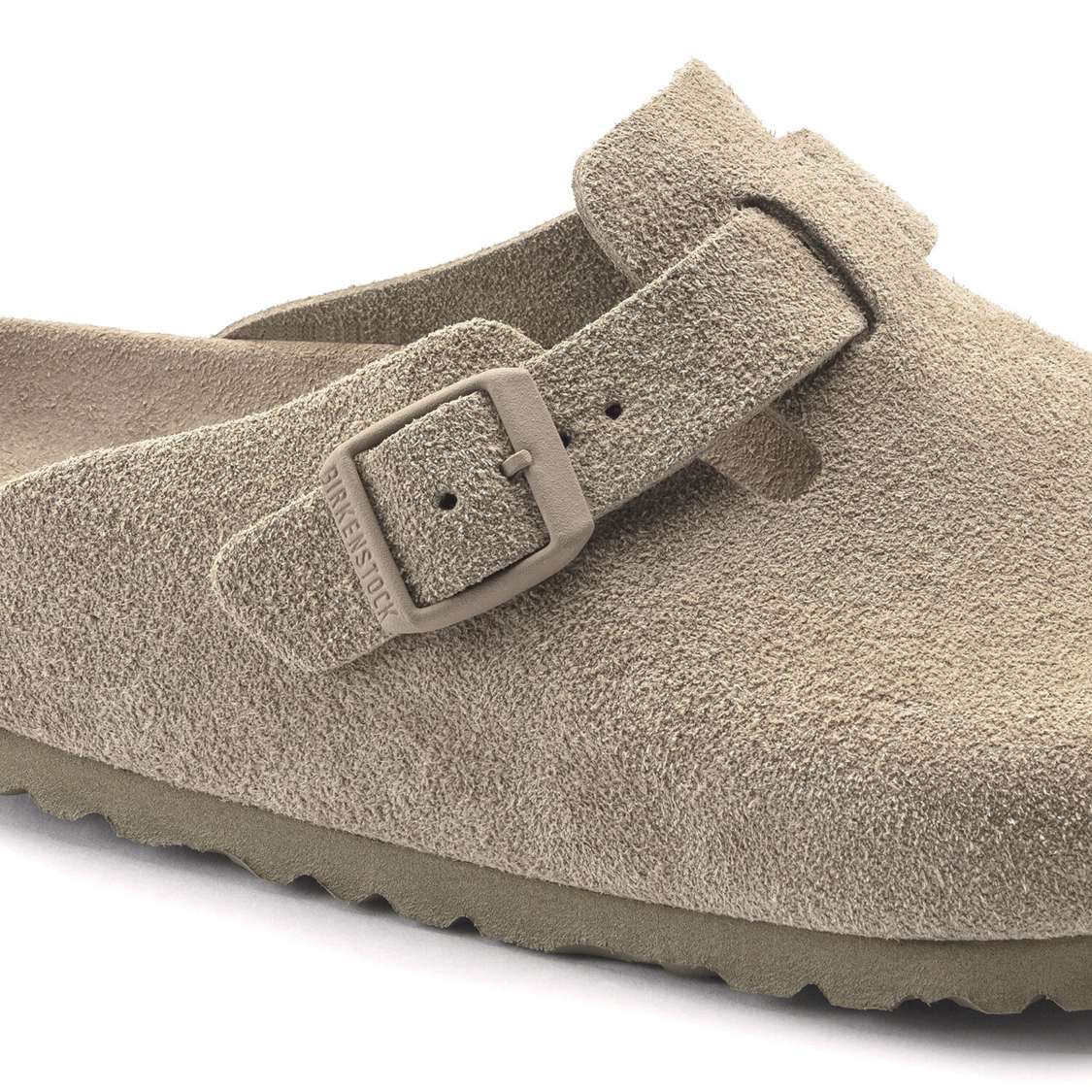 Khaki Birkenstock Boston Soft Footbed Suede Leather Women's Clogs | EZS6LQO6cuy