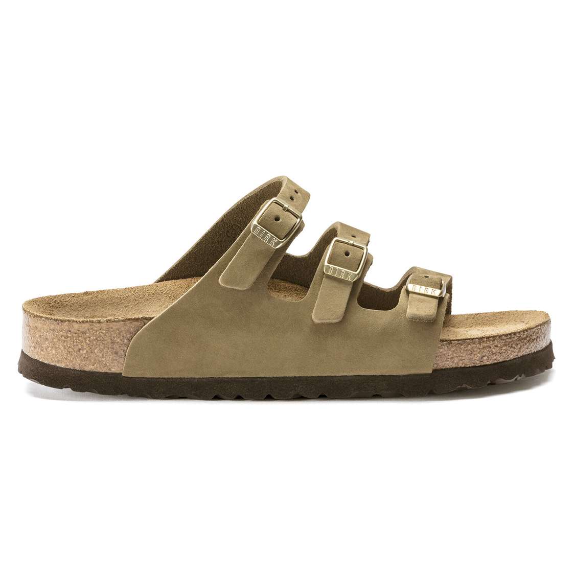 Khaki Birkenstock Florida Fresh Soft Footbed Nubuck Leather Women's Multi Strap Sandals | 7f3lIsyB74F